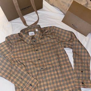 Burberry Boy’s Check Stretch Cotton Shirt ( SIZE 12Y)